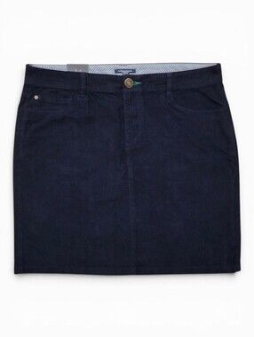 NWT Tommy Hilfiger Women's Corduroy Mini Skirt Dark Navy Blue 12